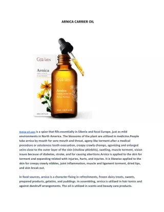 Arnica oil uses,.