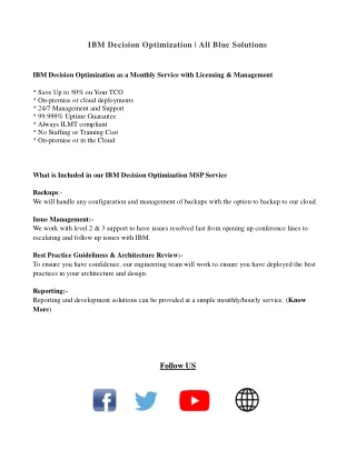 IBM Decision Optimizatio- Allbluesolutions.com
