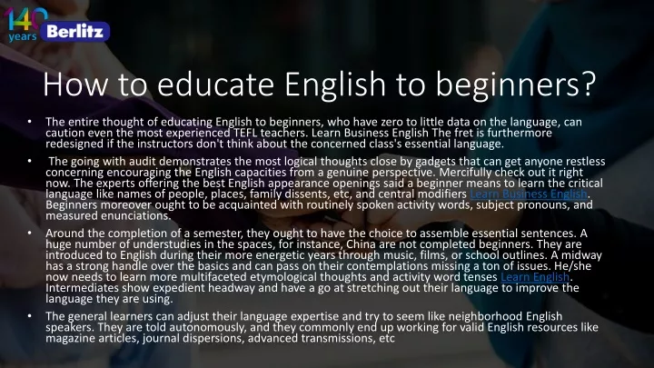 how to educate english to beginners