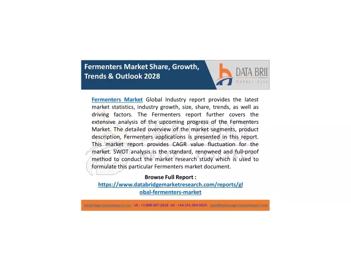 fermenters market share growth trends outlook 2028