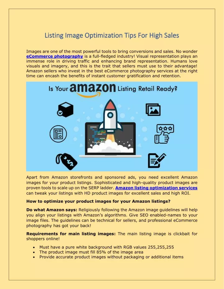 listing image optimization tips for high sales