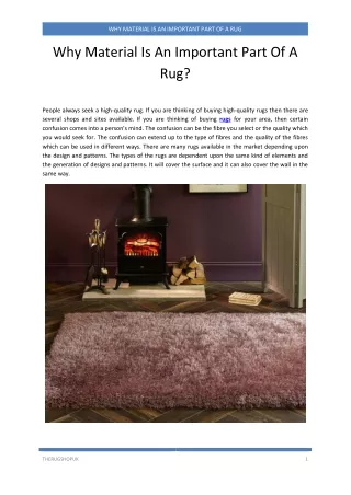 why material is an important part of a rug