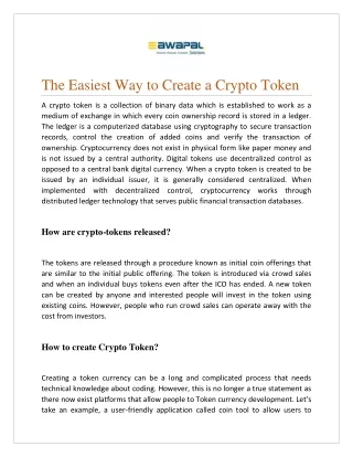 the easiest way to create a crypto token