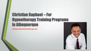 christian raphael for hypnotherapy training