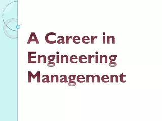a career in engineering management