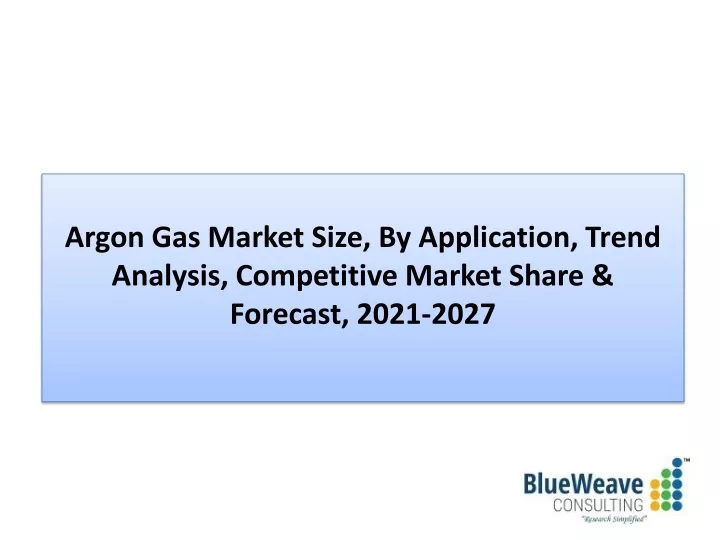 argon gas market size by application trend