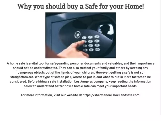 why you should buy a safe for your home