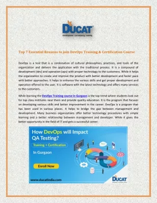 top 7 essential reasons to join devops training
