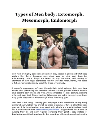 types of men body ectomorph mesomorph endomorph