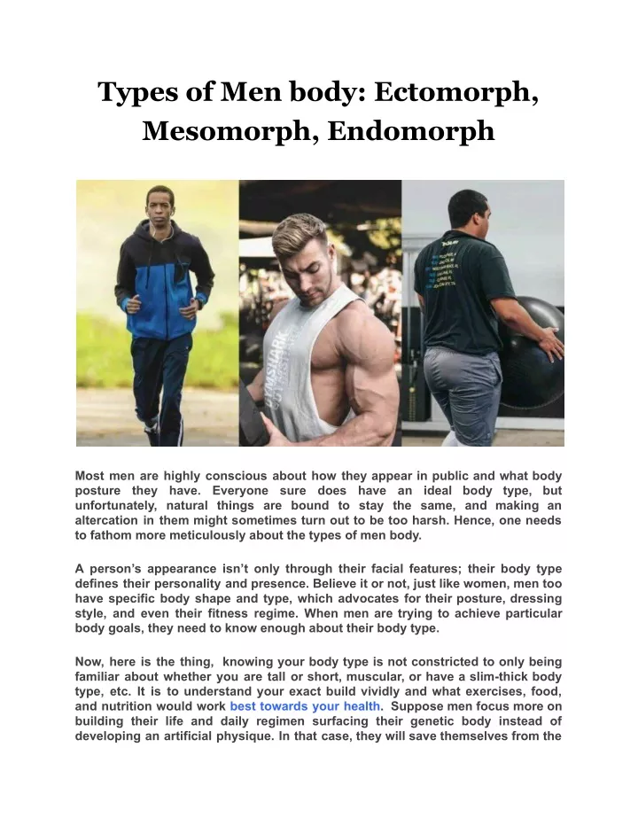 PPT - Types of Men body: Ectomorph, Mesomorph, Endomorph PowerPoint ...