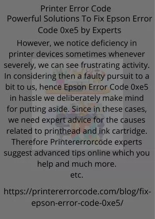 printer error code powerful solutions