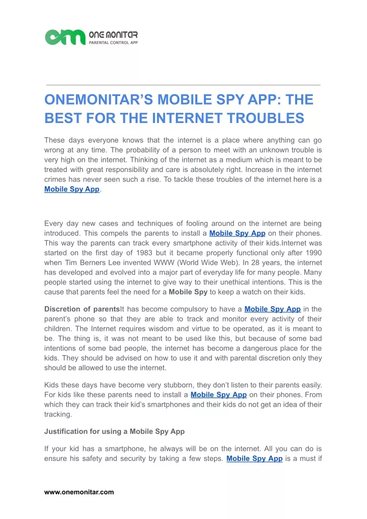 onemonitar s mobile spy app the best