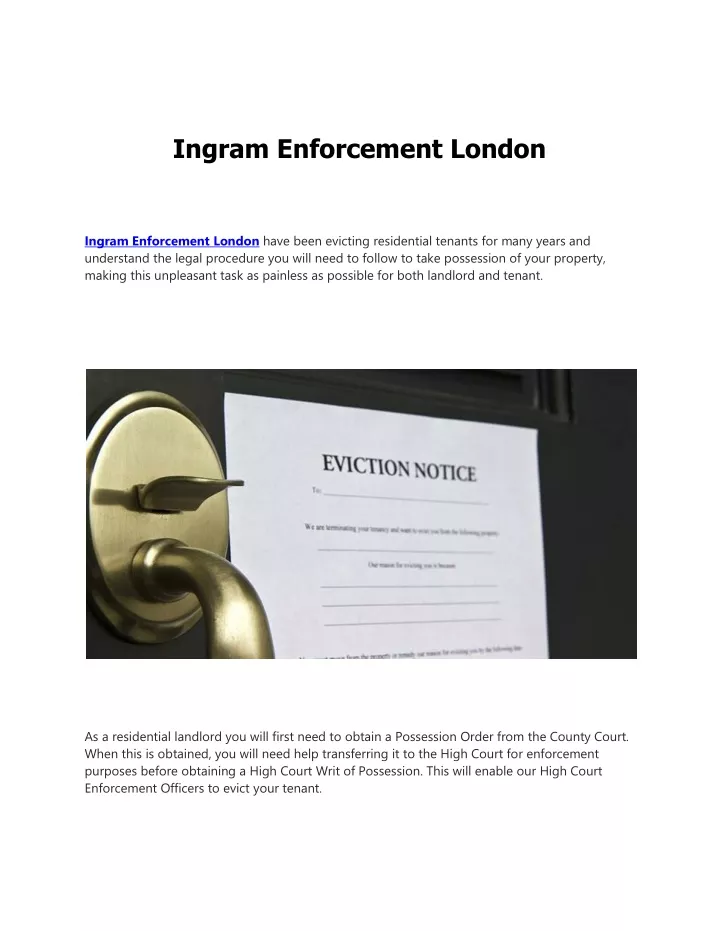 ingram enforcement london