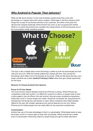 why android is popular than iphones