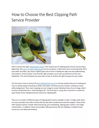 how to choose the best clipping path service