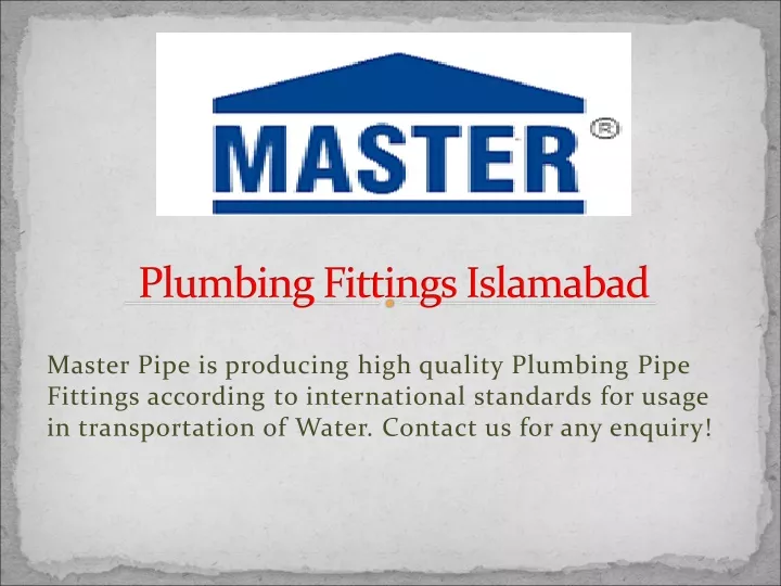 plumbing fittings islamabad