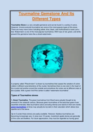 tourmaline gemstone and its different types