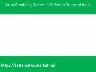 Satta Gambling Games in Different States of India