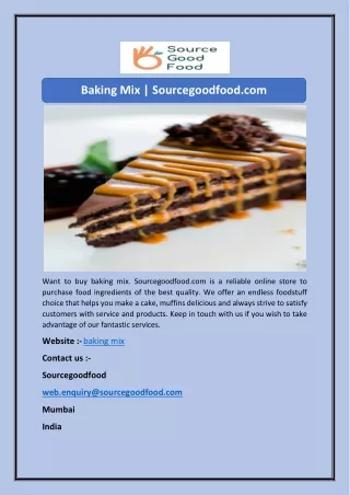 Baking Mix | Sourcegoodfood.com