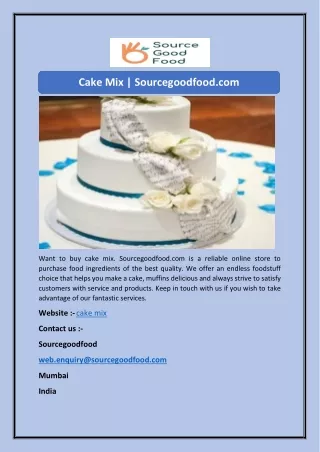 Cake Mix | Sourcegoodfood.com