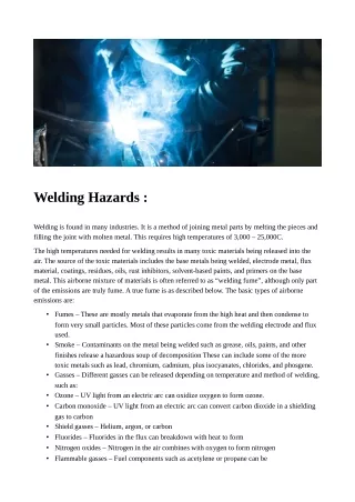 Welding Hazards