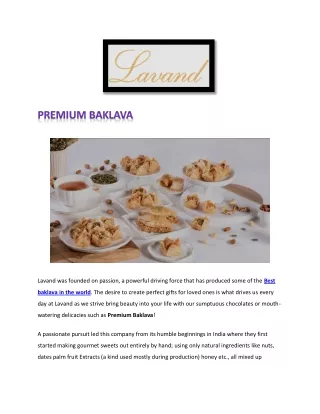 Premium Baklawa - Lavand