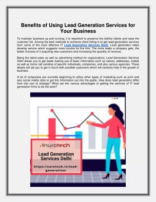 Benefits of Using Lead Generation Services for Your Business