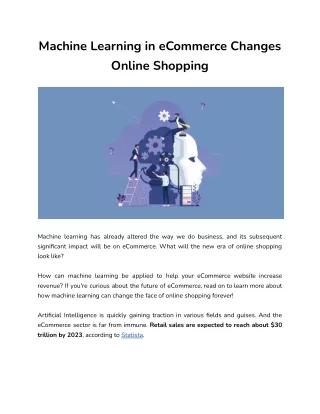 machine learning in ecommerce changes online