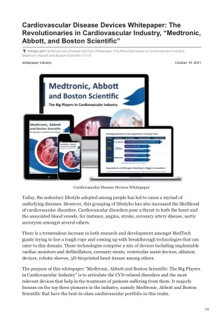 cardiovascular disease devices whitepaper