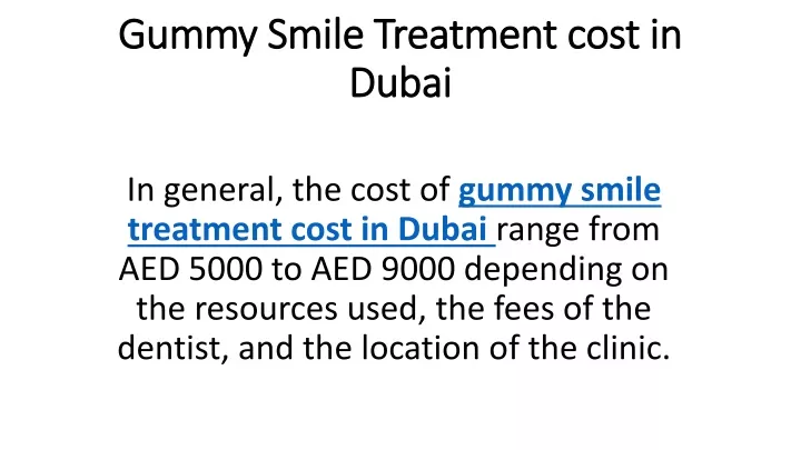 gummy smile treatment cost in dubai