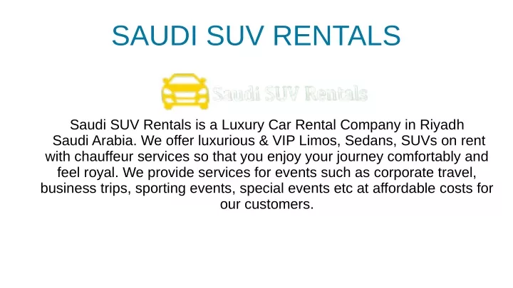 saudi suv rentals