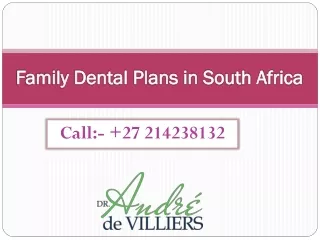 Family Dental Plans in South Africa