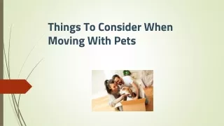 Things To Consider When Moving With Pets