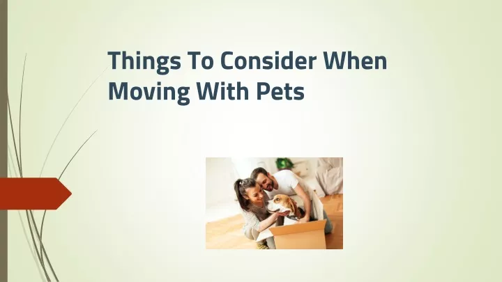 things to consider when moving with pets