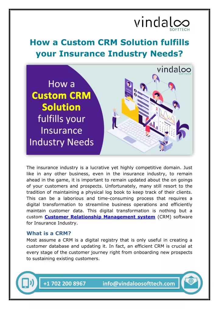 how a custom crm solution fulfills your insurance