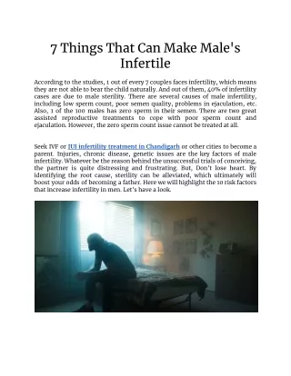 7 things that can make male s infertile