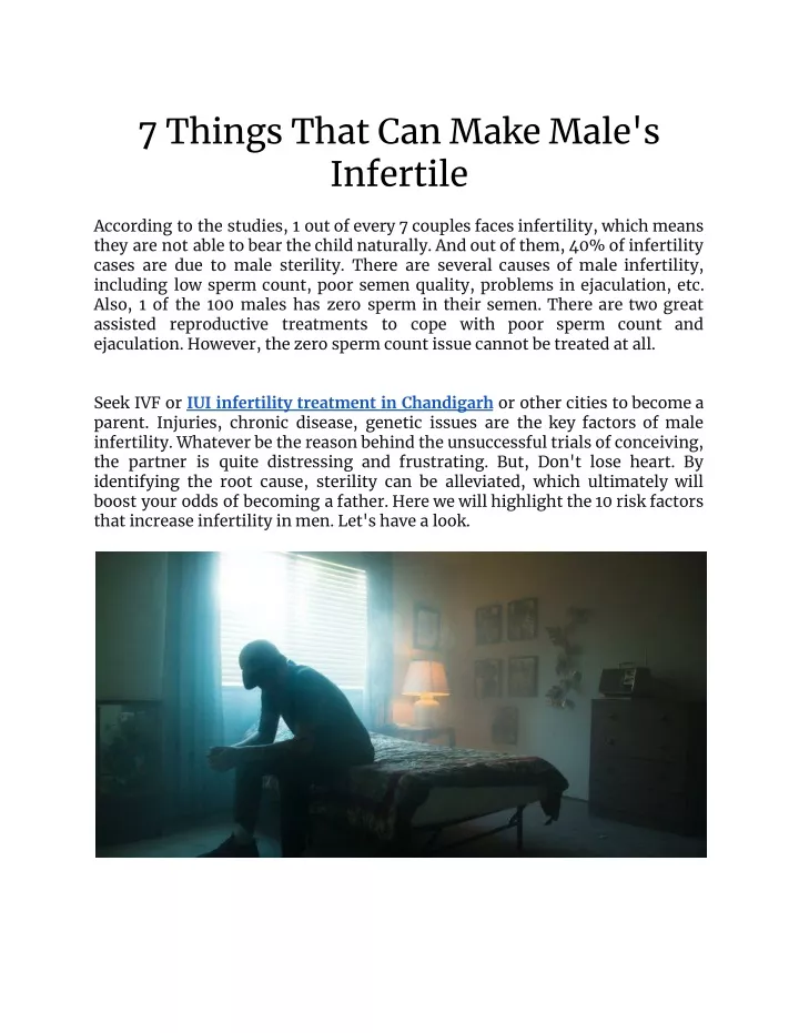7 things that can make male s infertile