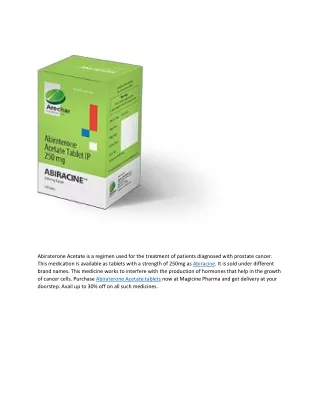 abiraterone acetate is a regimen used