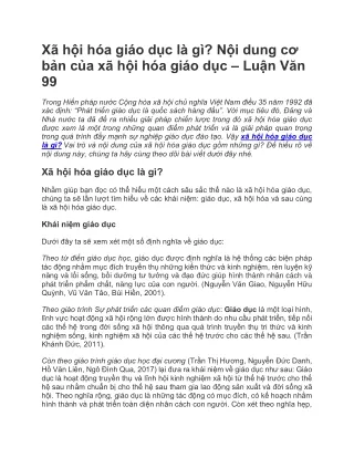 Xã hội hóa giáo dục là gì Nội dung cơ bản của xã hội hóa giáo dục – Luận Văn 99