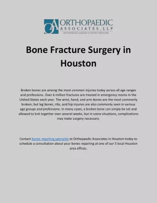 Bone Fracture Surgery