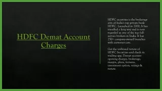 hdfc demat account charges