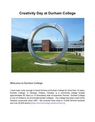 Creativity Day at Durham College