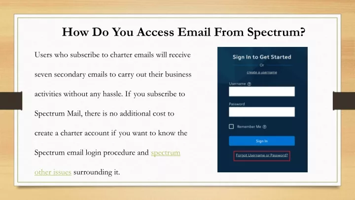 how do you access email from spectrum