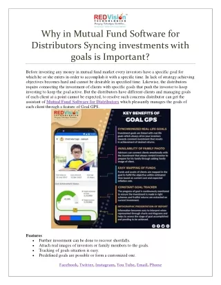 why in mutual fund software for distributors