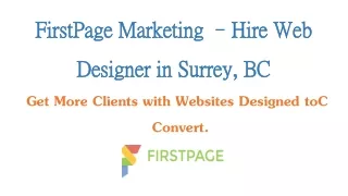 FirstPage Marketing – Web design services Surrey BC