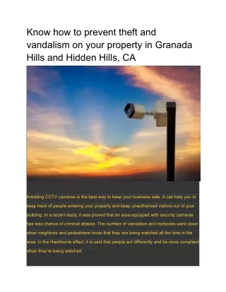 know how to prevent theft and vandalism on your
