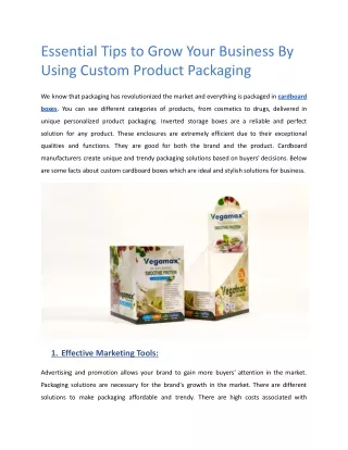 Essential Tips to Grow Your Business By Using Custom Product Packaging
