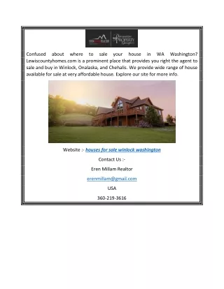 Houses for Sale Winlock Washington  Lewiscountyhomes.com