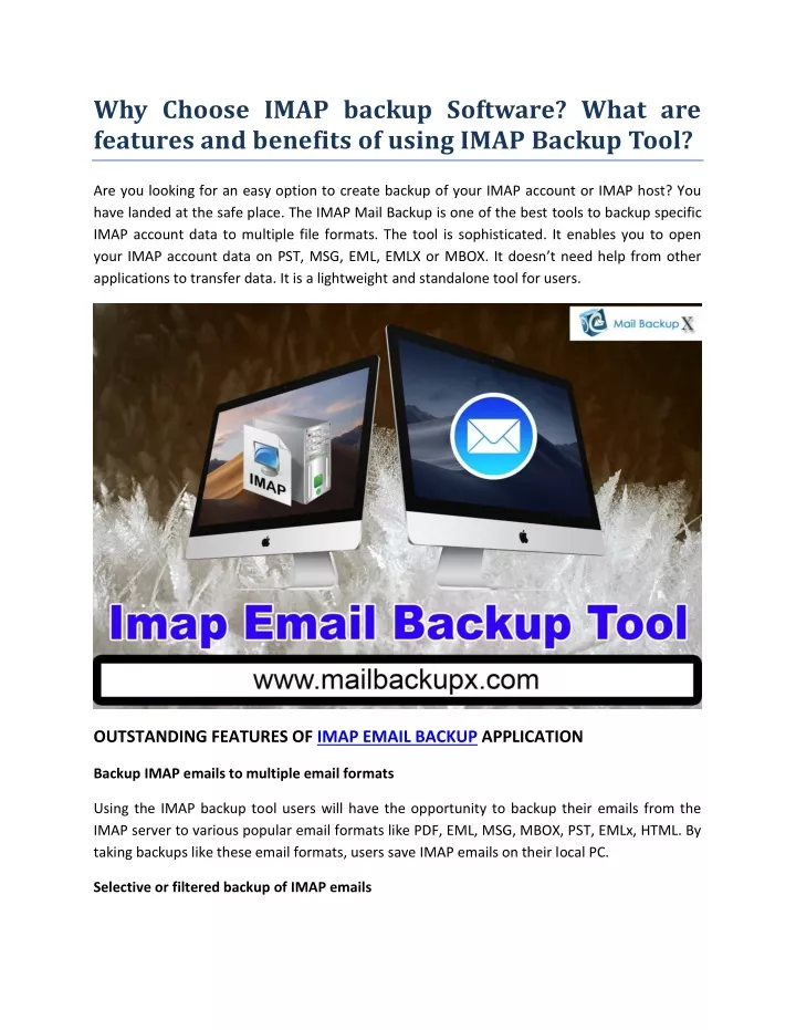 why choose imap backup software what are features