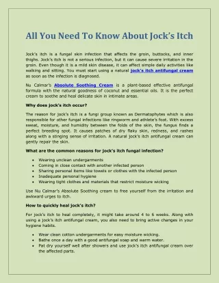 all you need to know about jock s itch